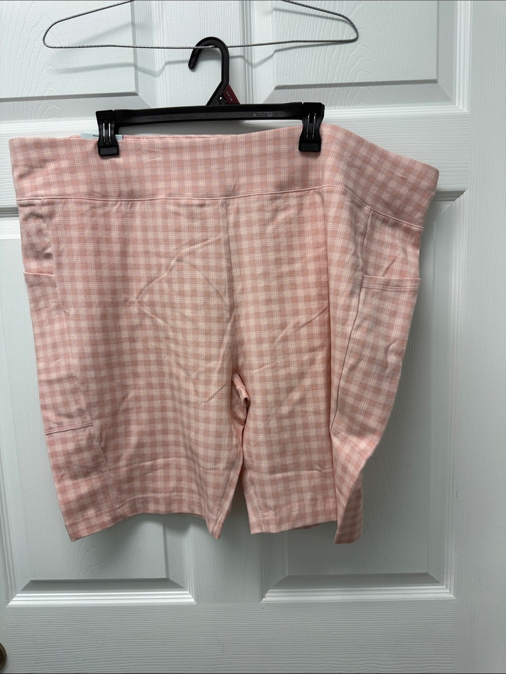 Terra & Sky Pink Plaid Bike Shorts